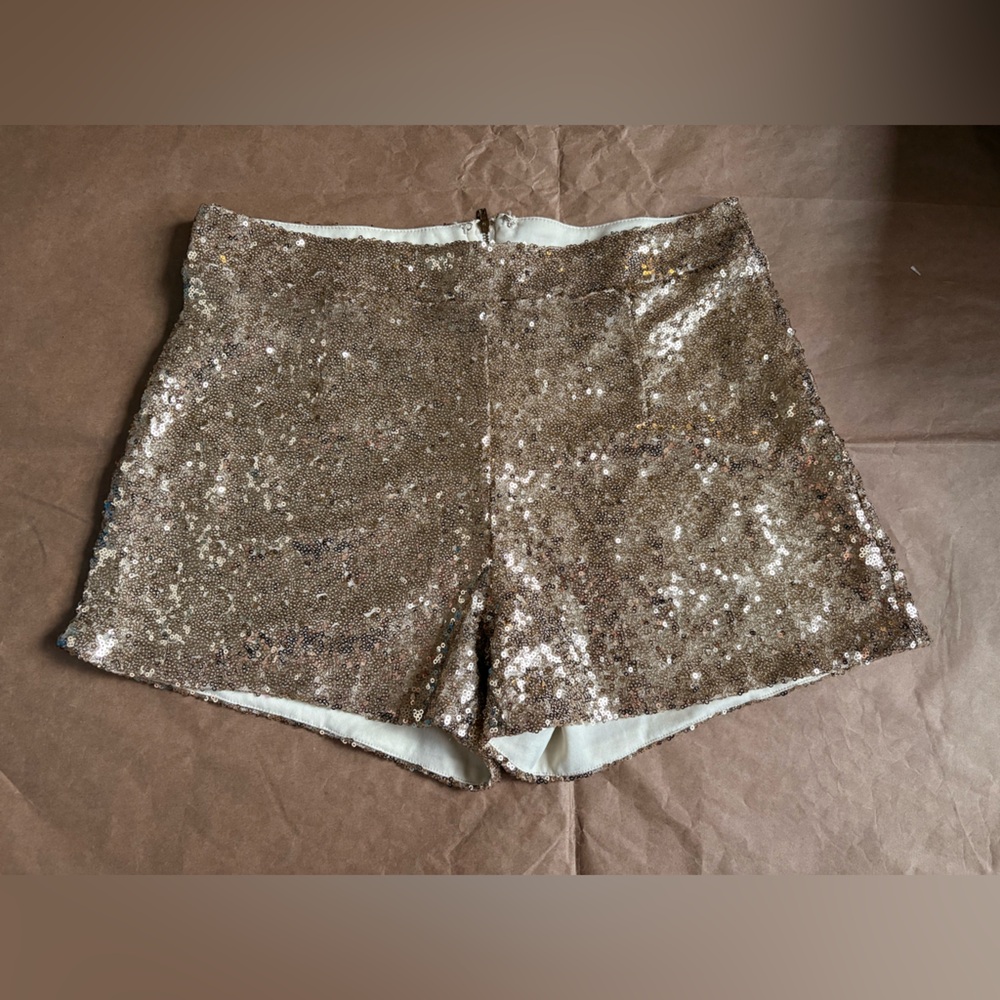 Windsor Gold Sequin High-Waist Shorts